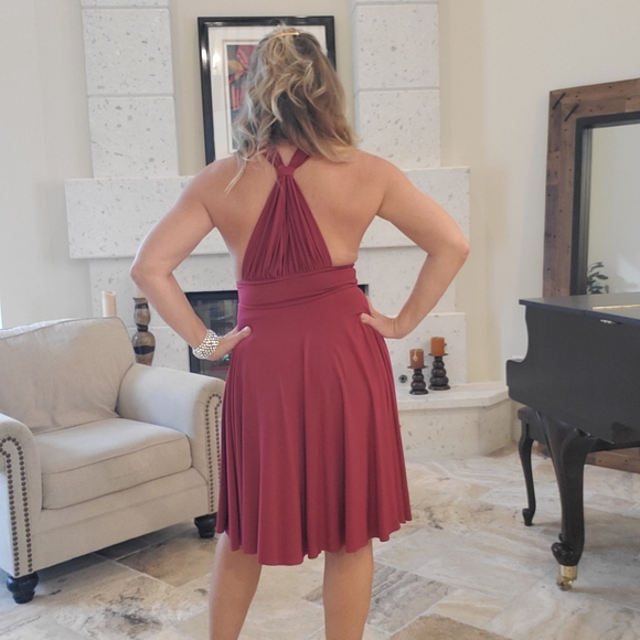 Dark red stretchy White House Black Market convertable top - Picture 3 of 10